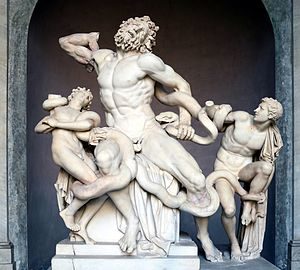 Typical Hellenistic Art depicting the naked male-form as godly.