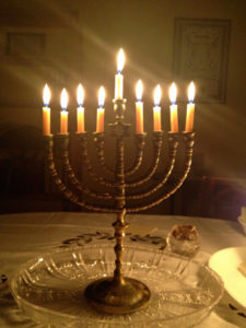 The Menorah of the Festival of Lights, or Hanukkah as the celebration is better known today.